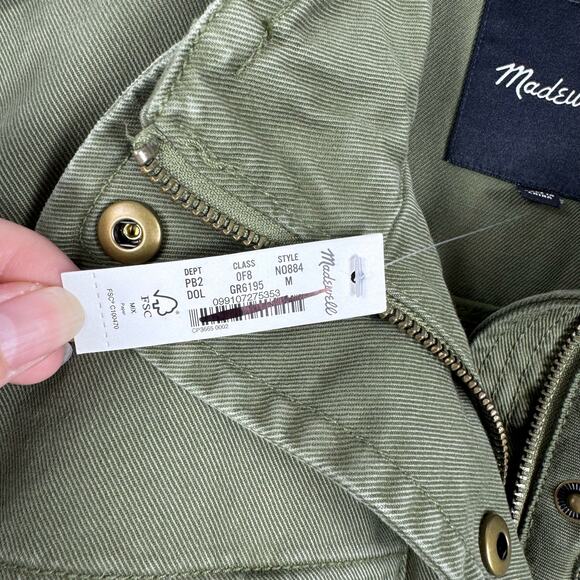 Madewell Jacket Womens Medium Oversized Utility Cargo Belted Coat - Picture 10 of 16